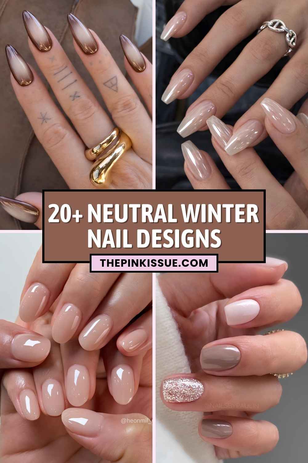 Neutral winter nail designs Pinterest
