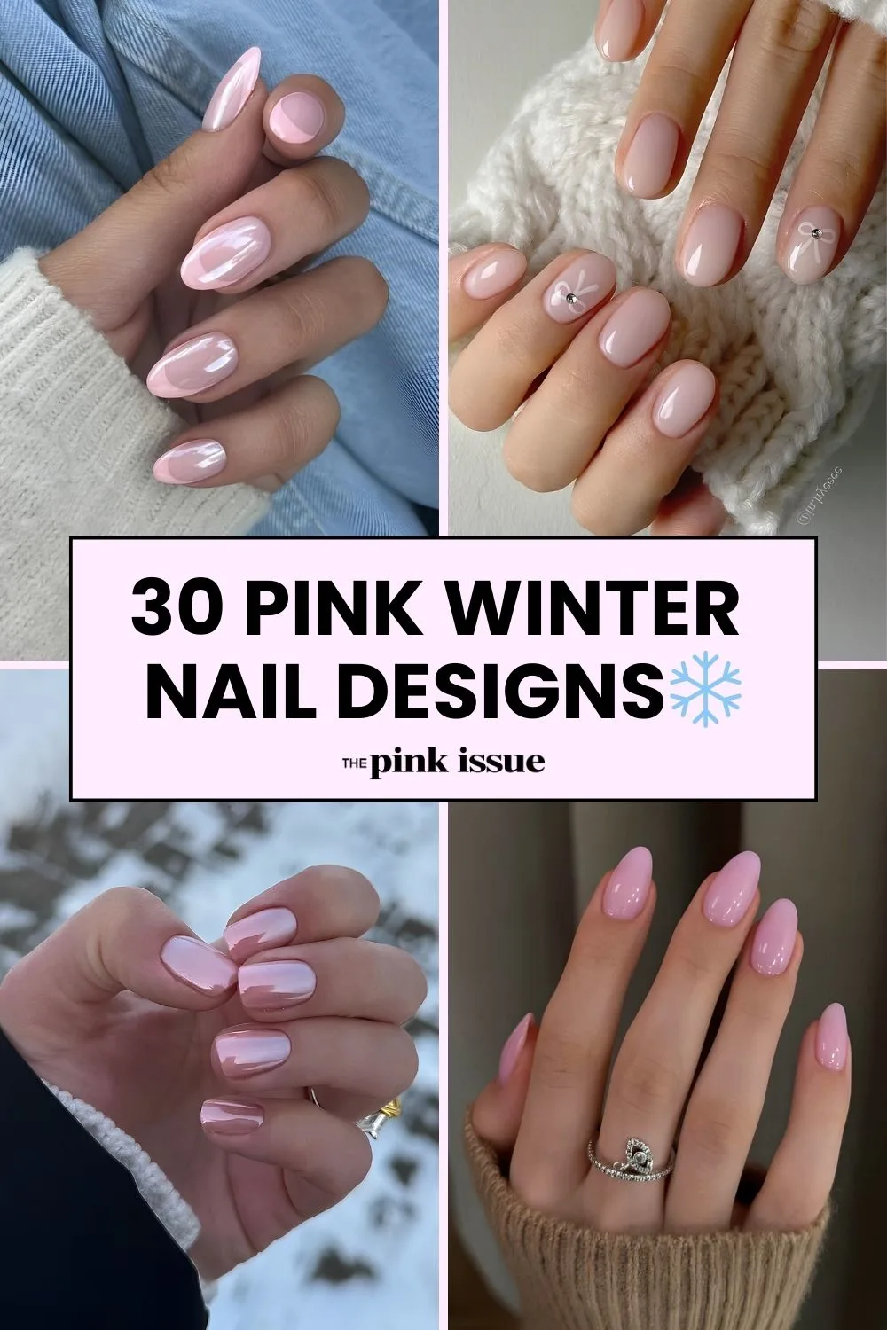 Pink winter nail designs Pinterest