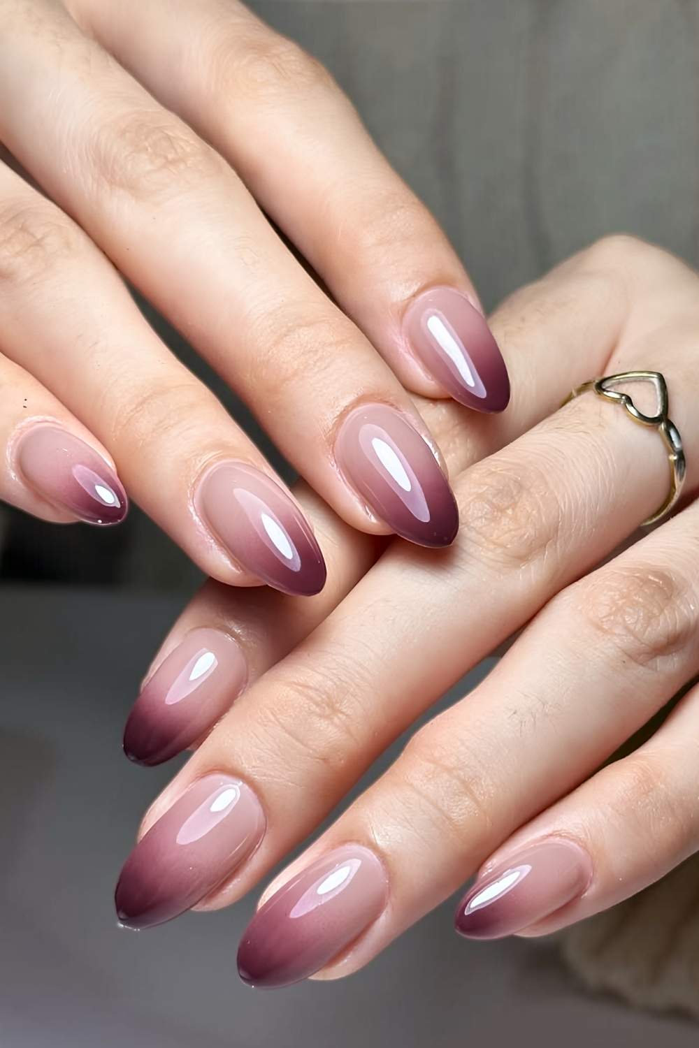 Plum ombre manicure