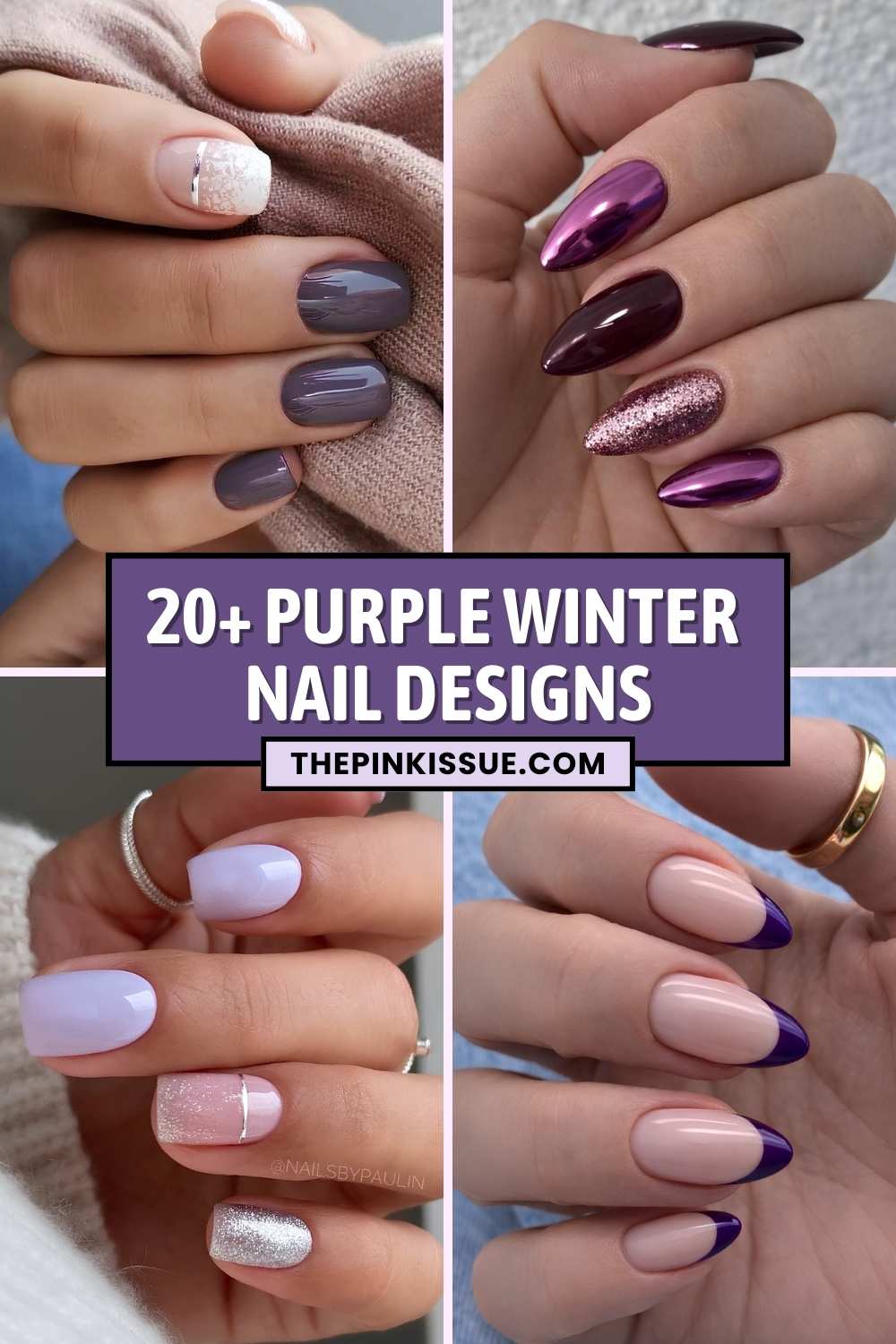 Purple winter nail designs Pinterest