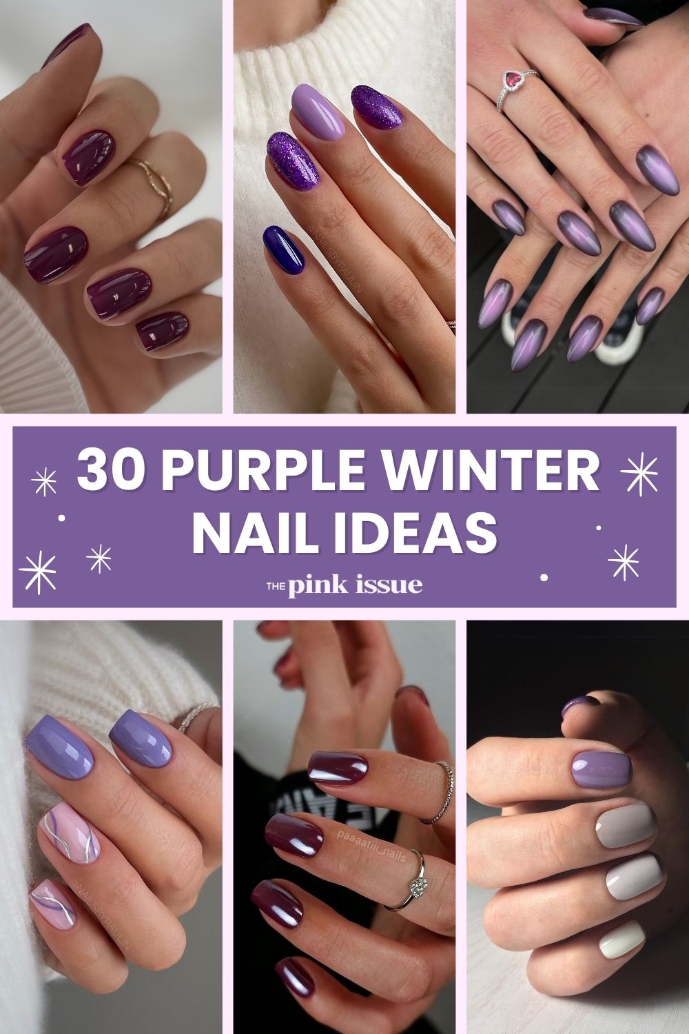 Purple winter nail ideas Pinterest