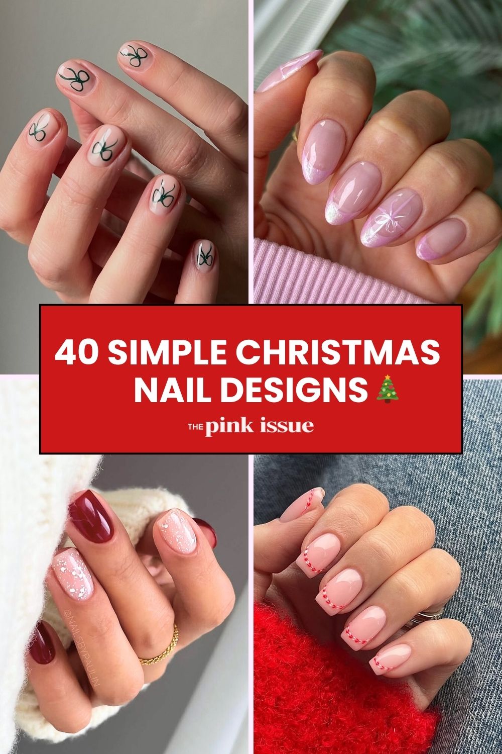 Simple Christmas Nail Designs Pinterest