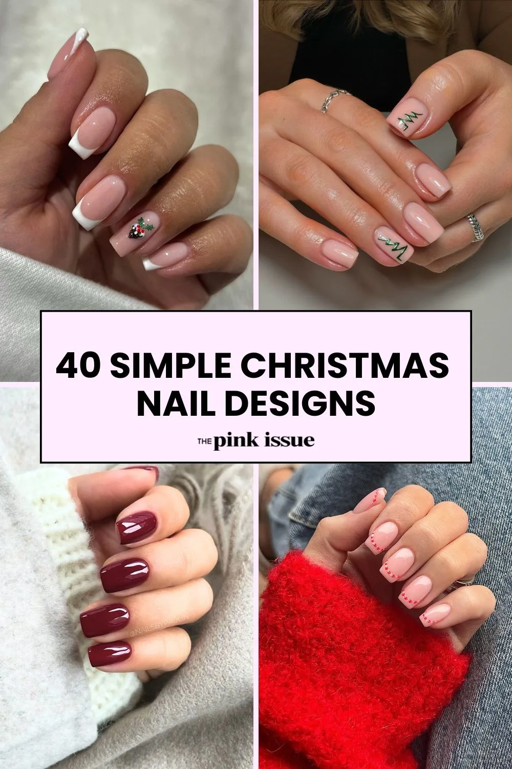 Simple Christmas Nail Designs Pinterest