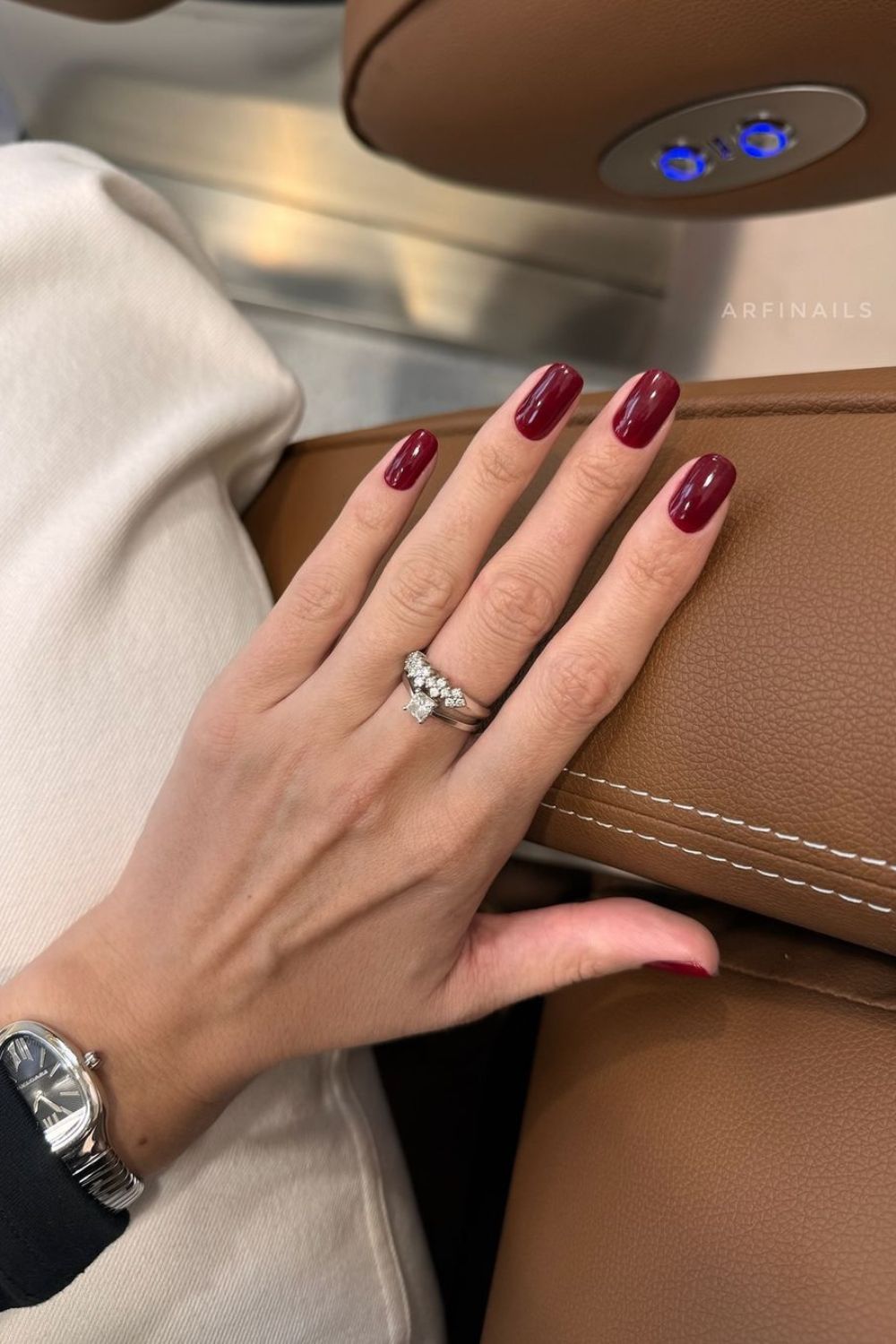 Solid crimson red nails