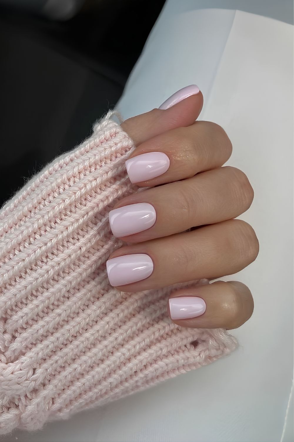 Solid milky pink Manicure