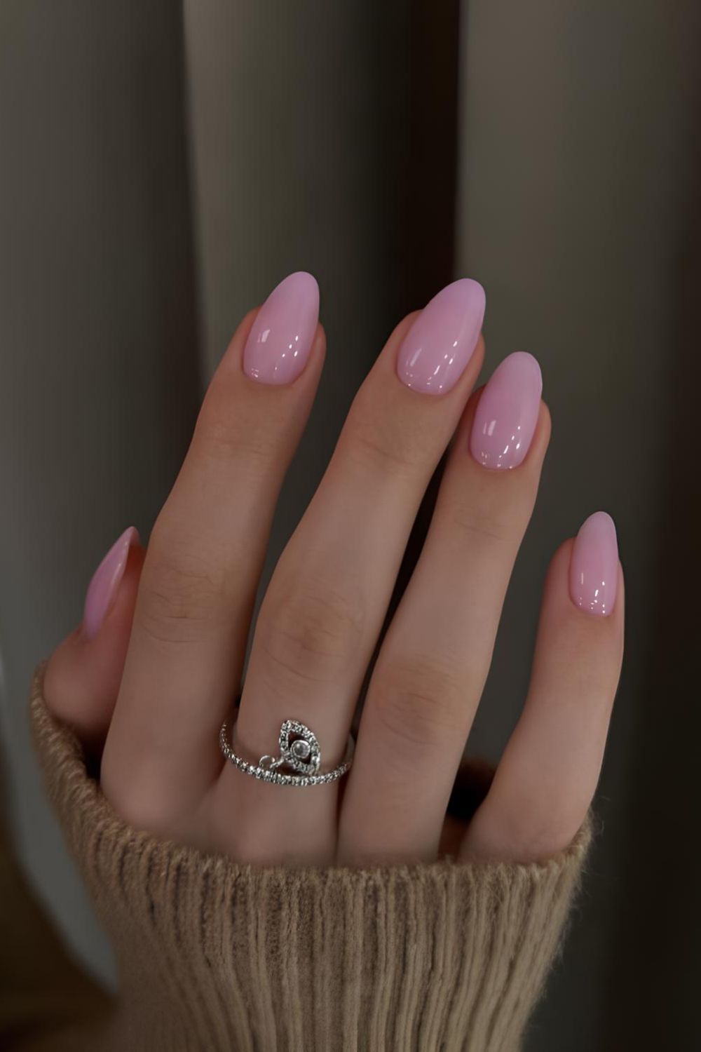 Solid soft pink Nails