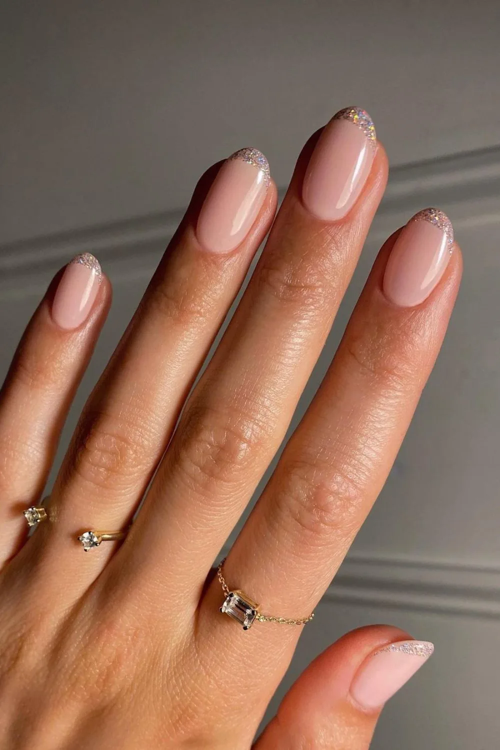 glitter french tip nails