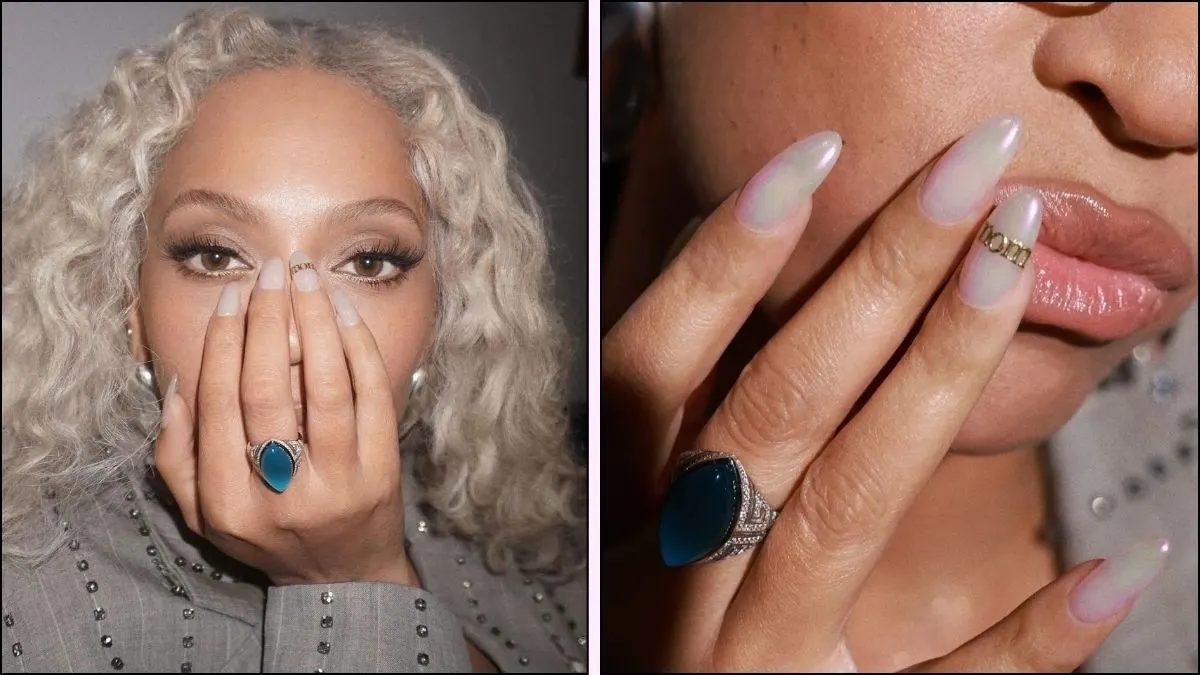 A collage of mom nail art on Beyonce's nails