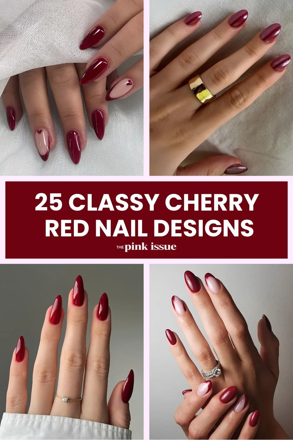 Cherry red nail ideas Pinterest