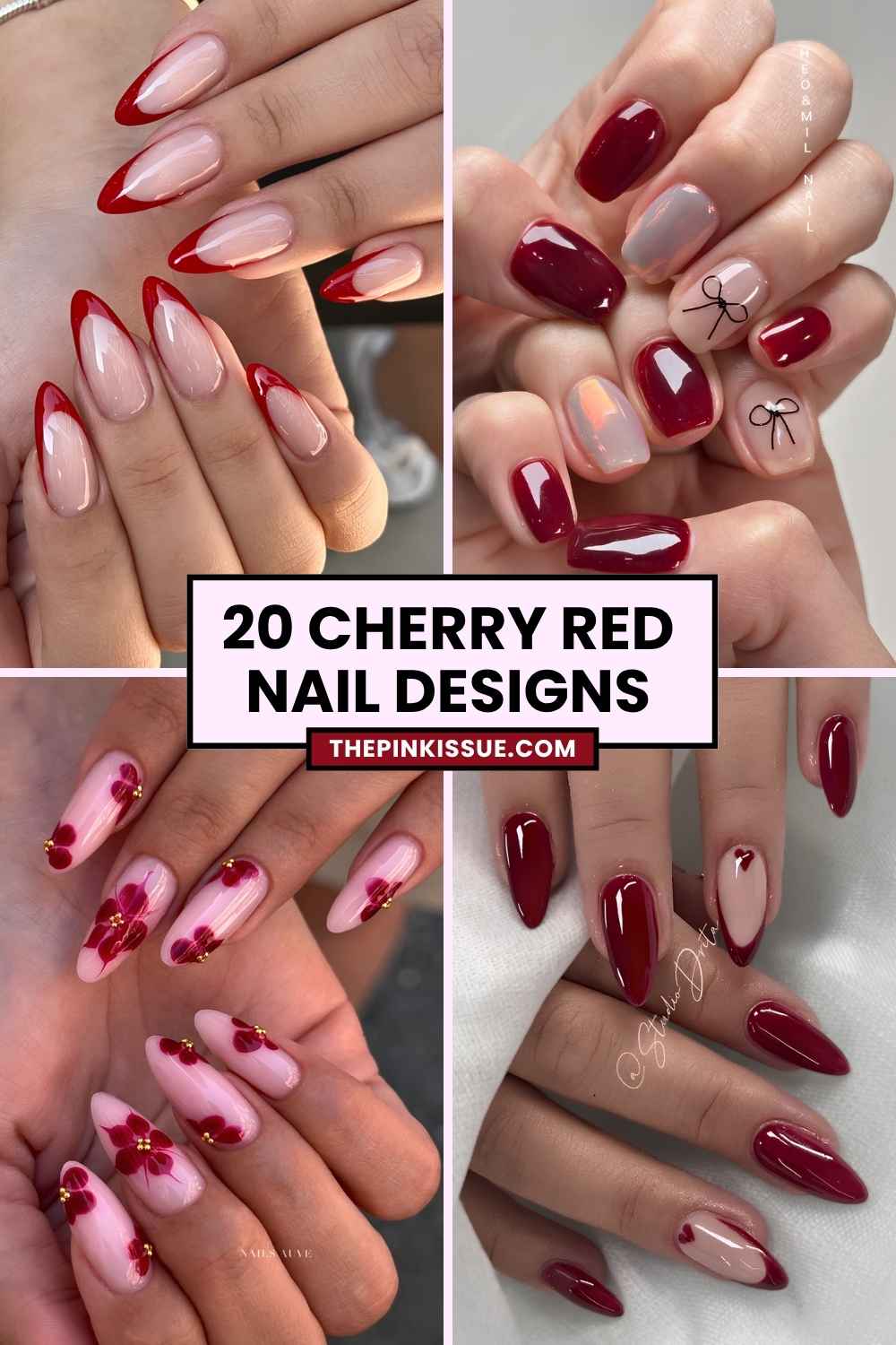 Cherry red nails Pinterest