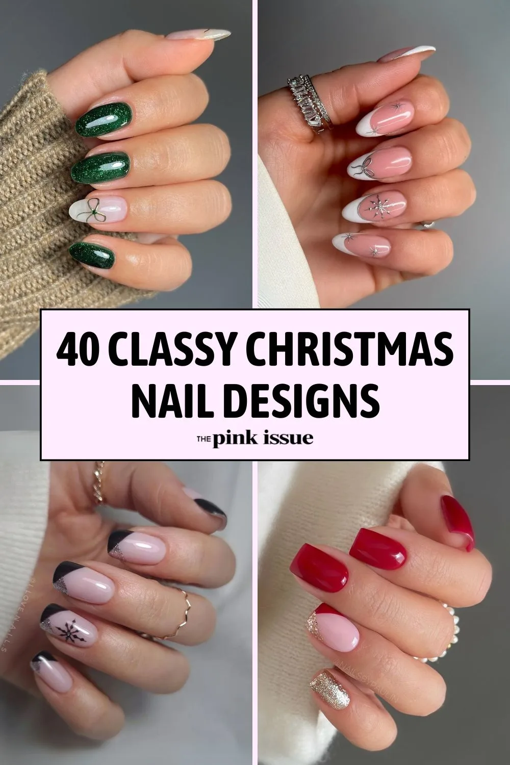 Classy Christmas nail designs Pinterest