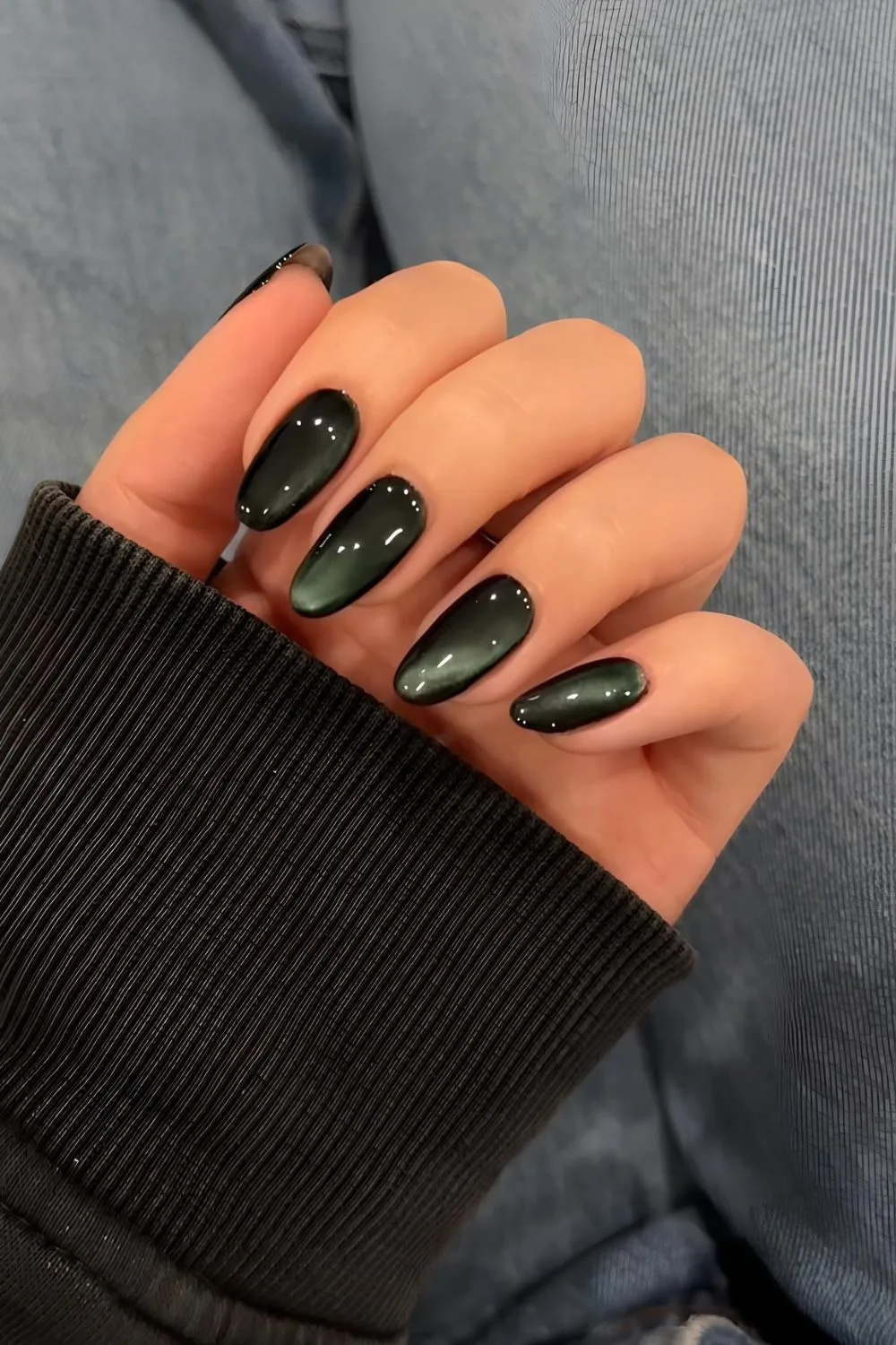 Dark green glass nails