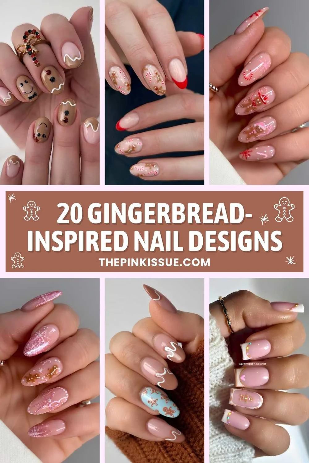 Gingerbread inspired nail ideas Pinterest