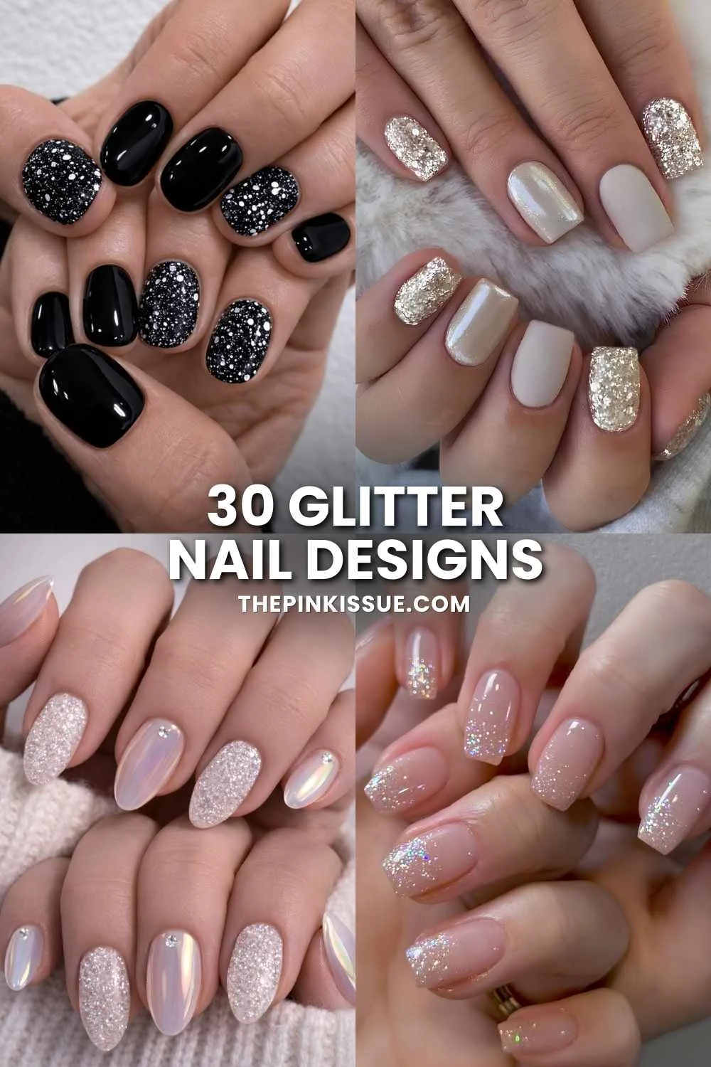 Glitter nail ideas Pinterest