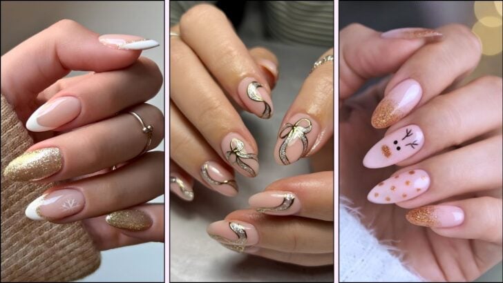 30 Gold Christmas Nail Designs That Are Perfect for 2025