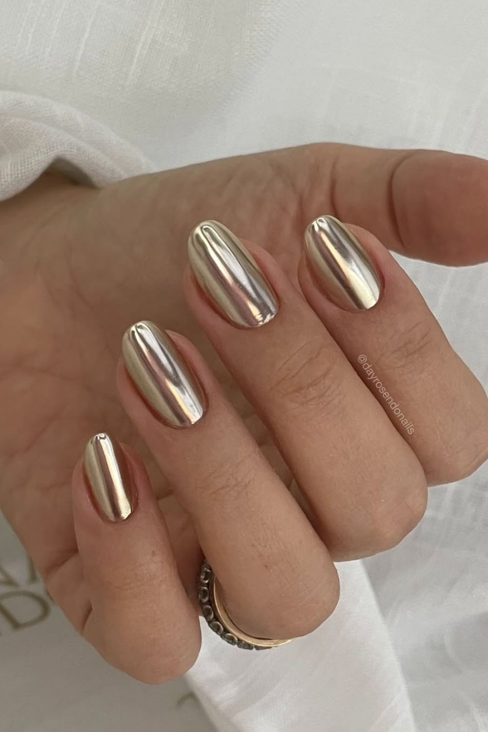 Gold chrome nails