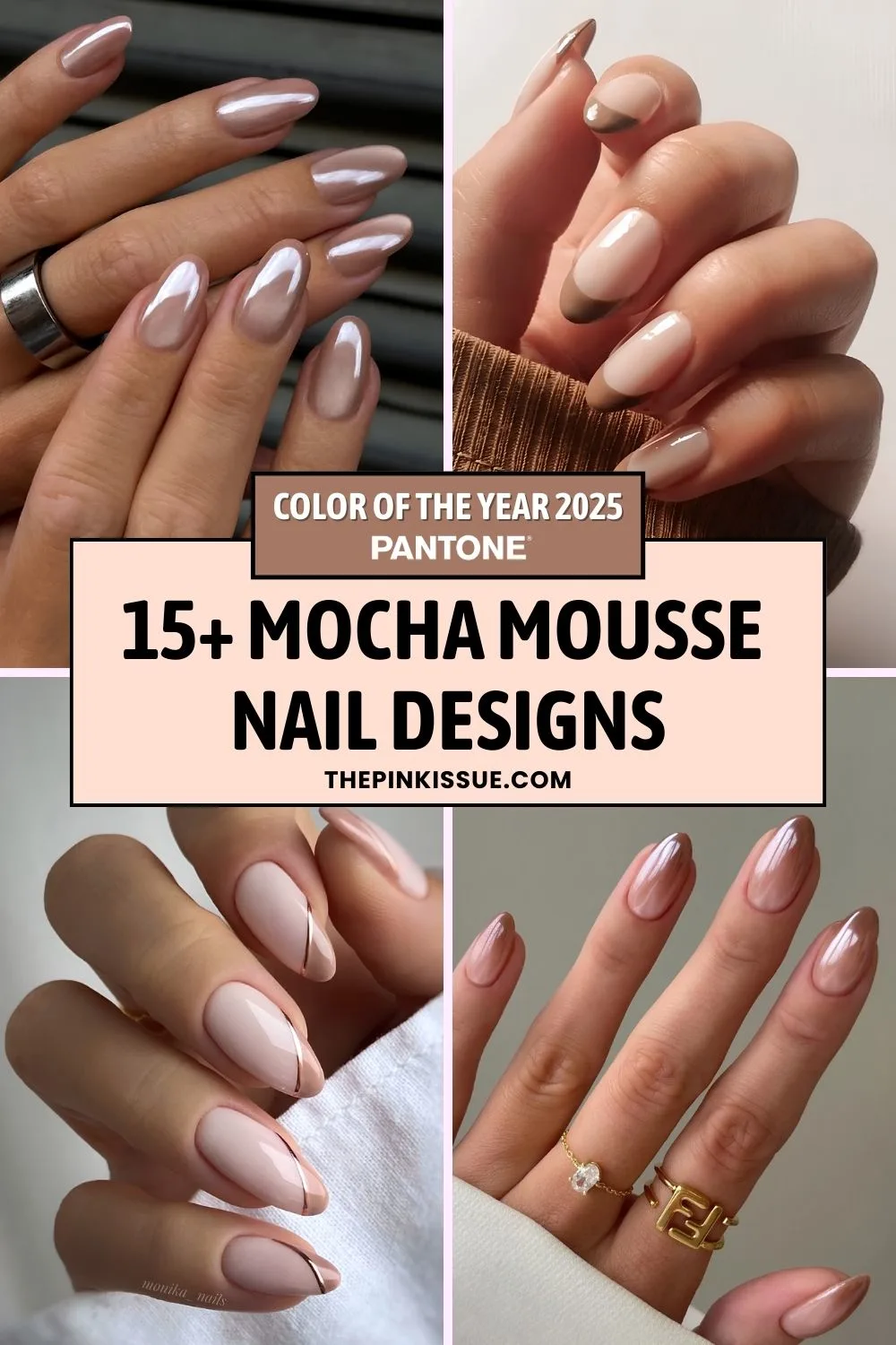 Mocha mousse nail designs Pinterest