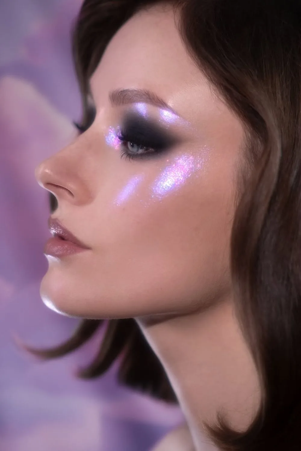 Pink and black aura effect makeup