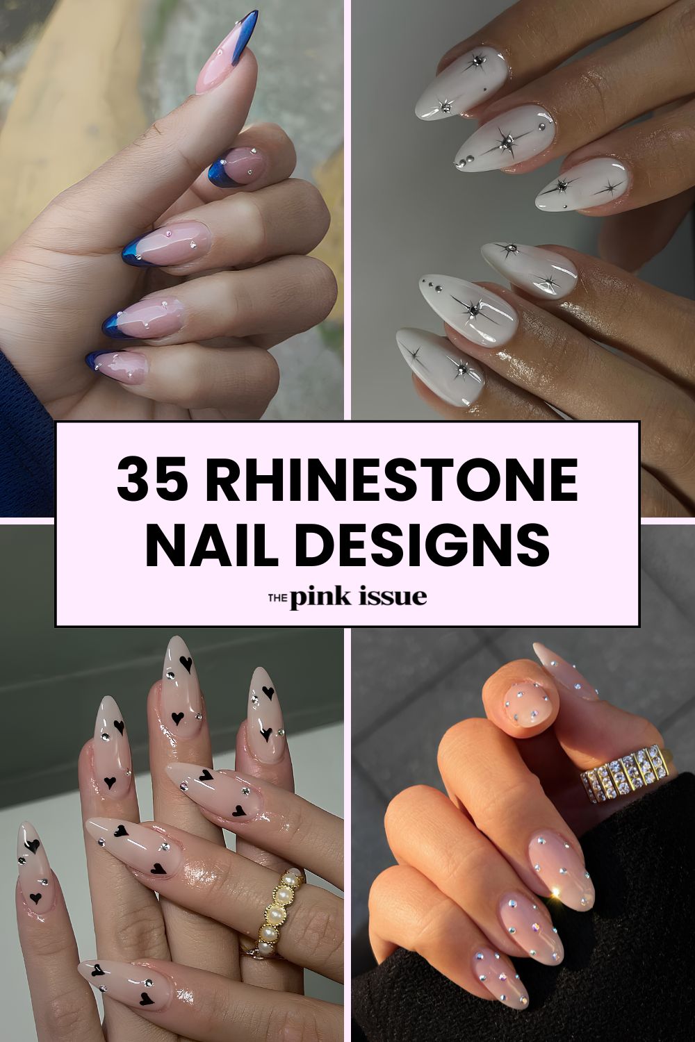 Rhinestone nail ideas Pinterest