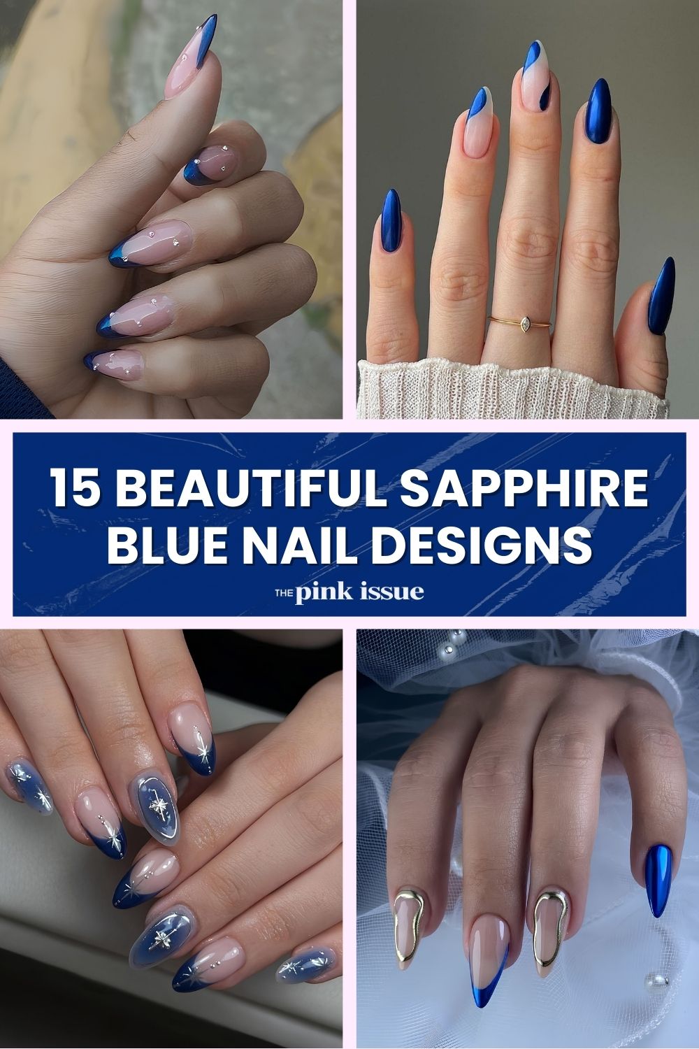 Sapphire blue nail designs Pinterest