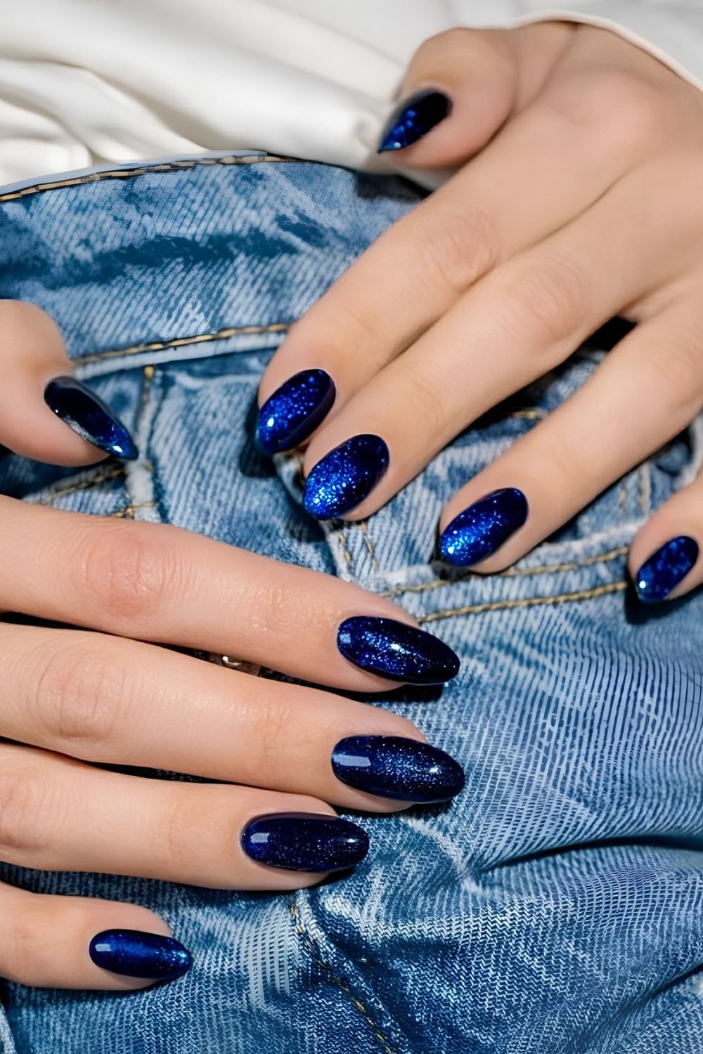 Sapphire blue velvet nails