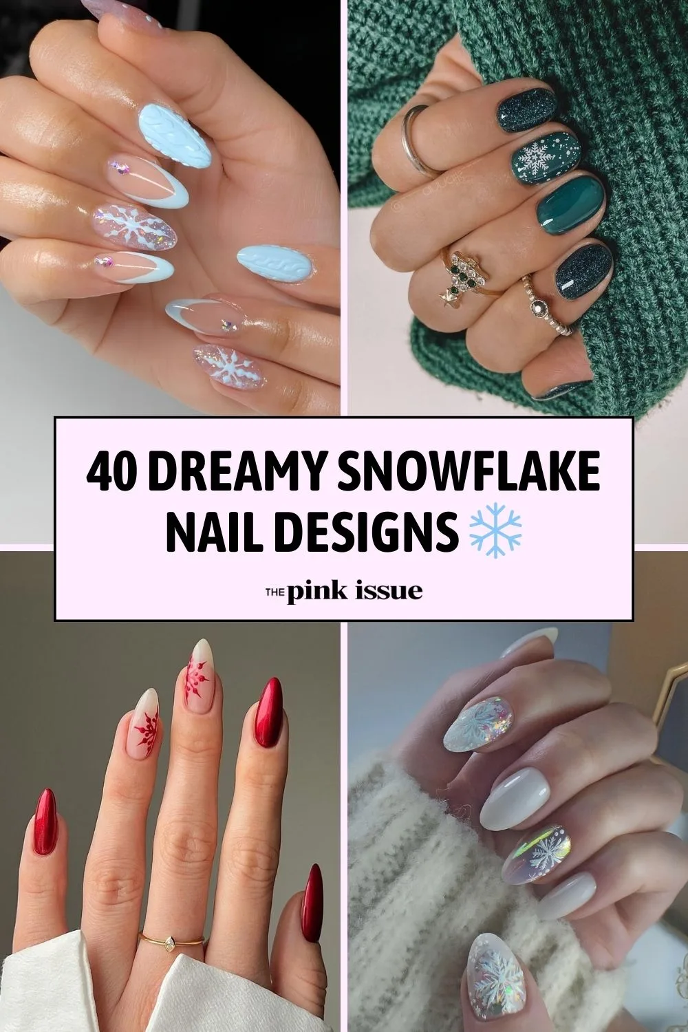 Snowflake nail ideas Pinterest