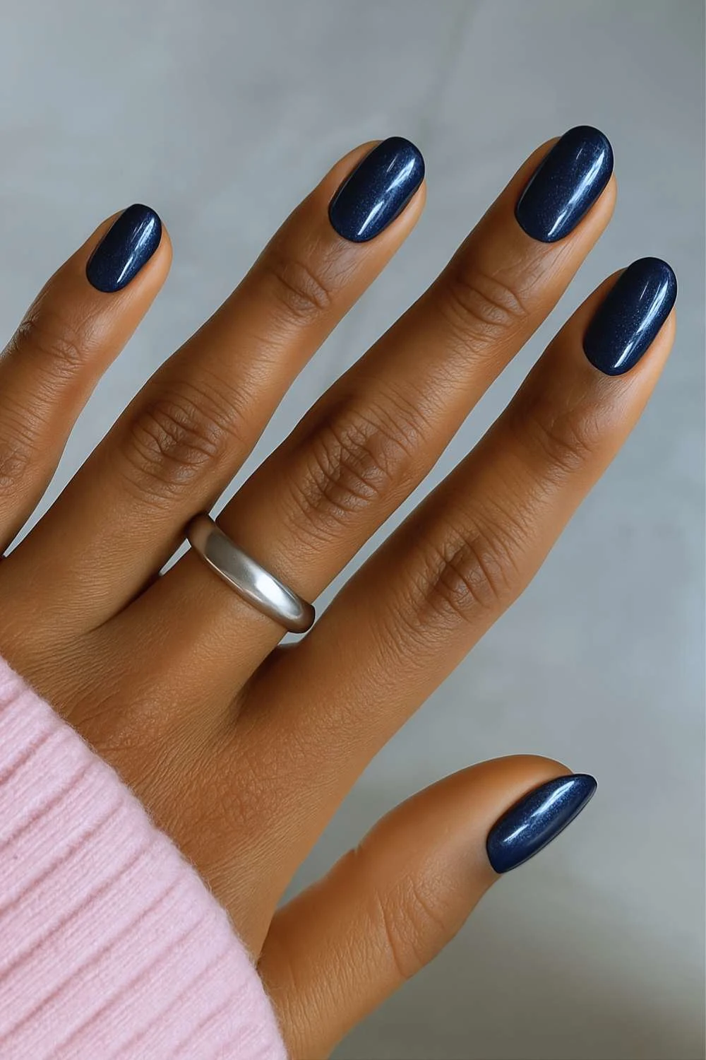 Solid sapphire blue manicure