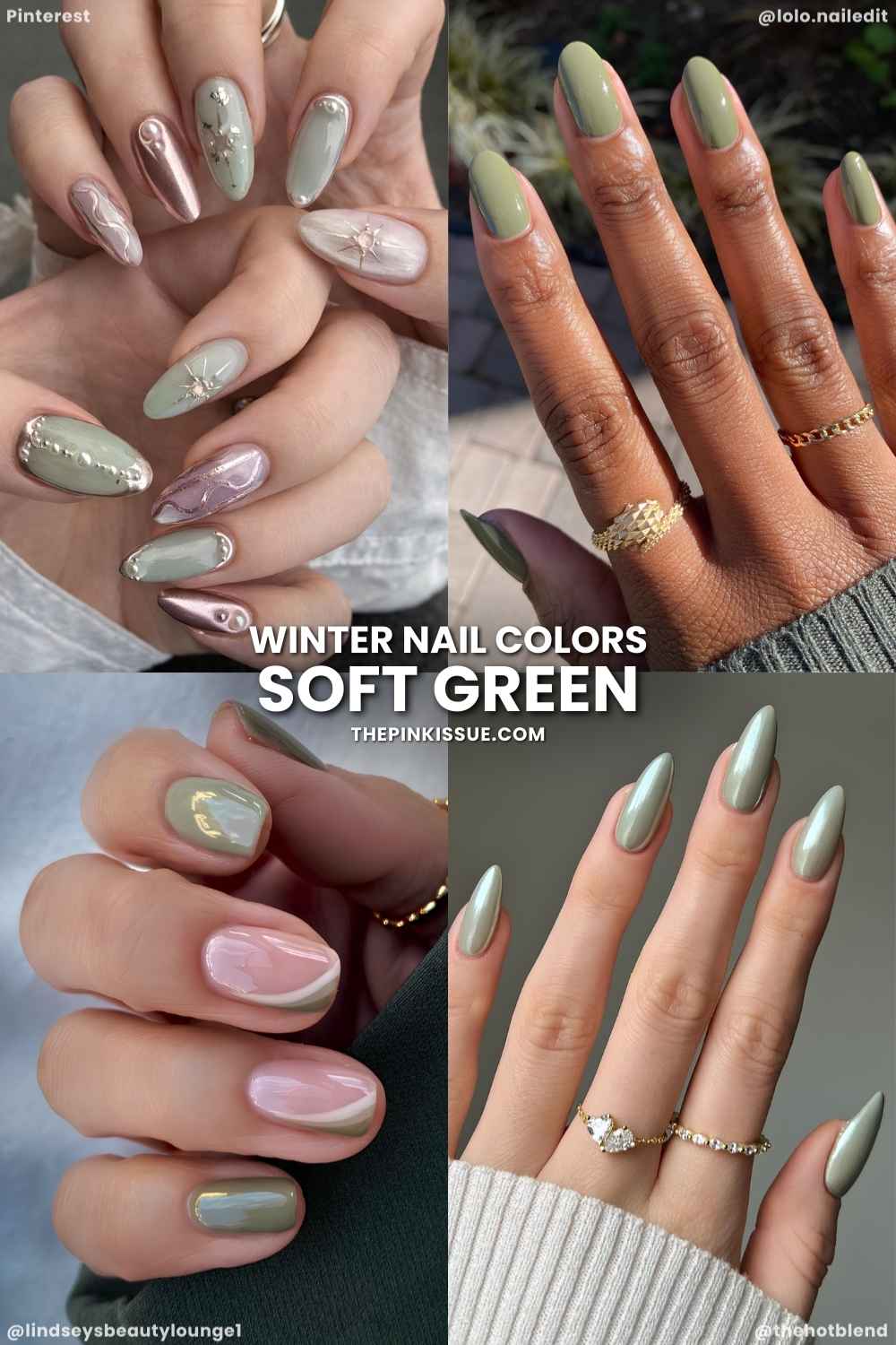 A mix of soft green winter manis