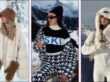 A collage of apres ski outfit ideas