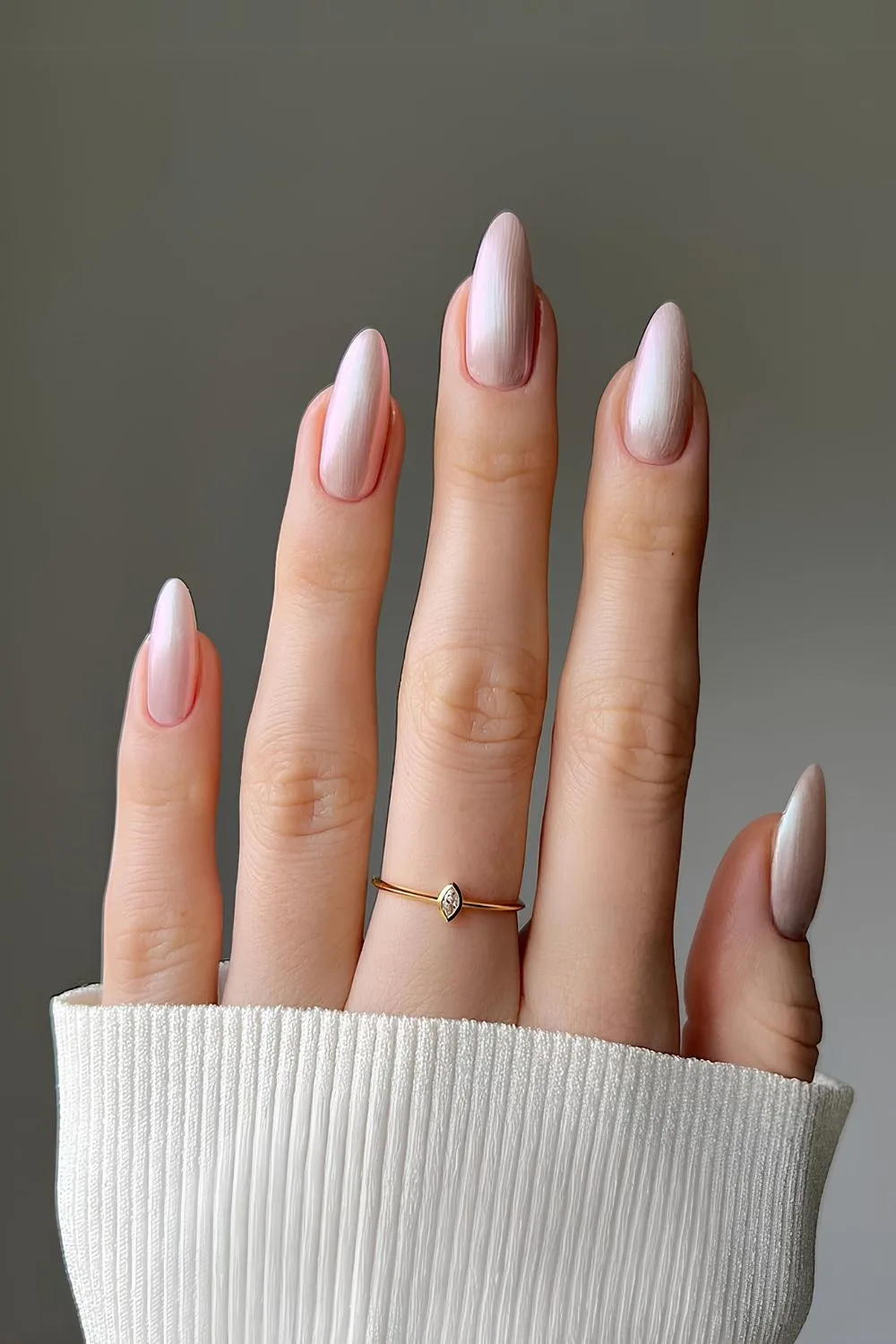 Blush pink satin nails