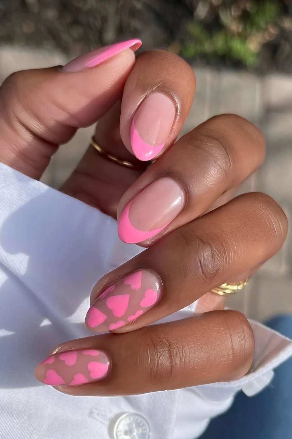 Bubblegum pink Valentine's Day nails