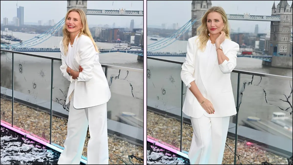 Cameron Diaz white suit