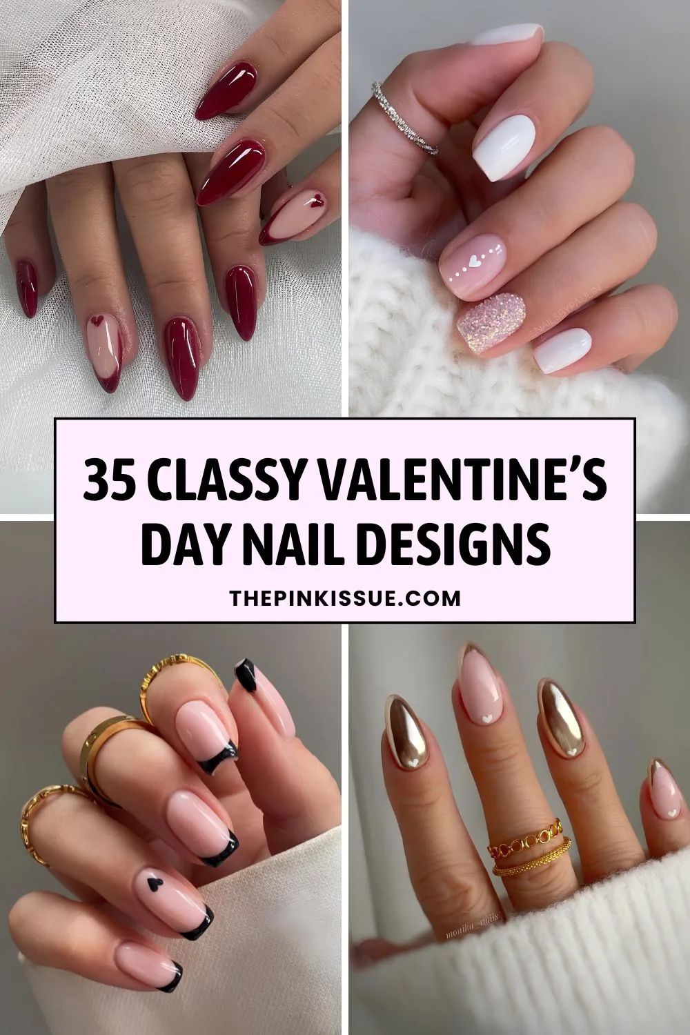 Classy Valentine's Day nail ideas Pinterest