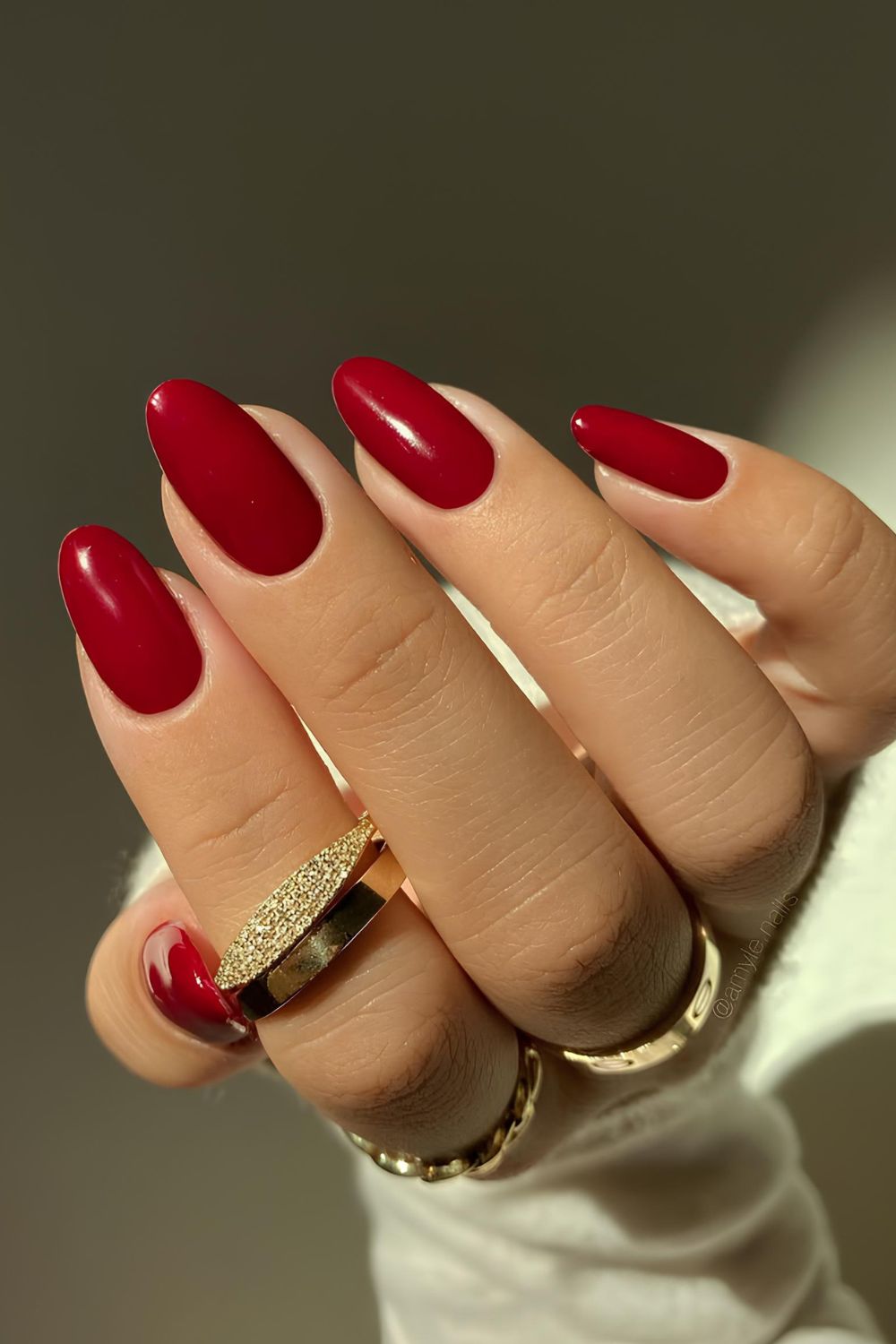 Cranberry red manicure