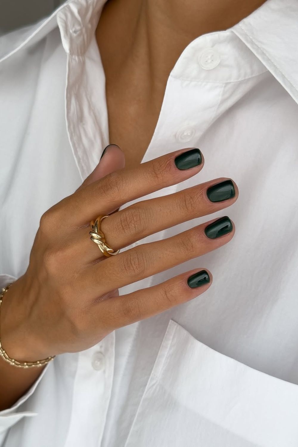 Dark green nails