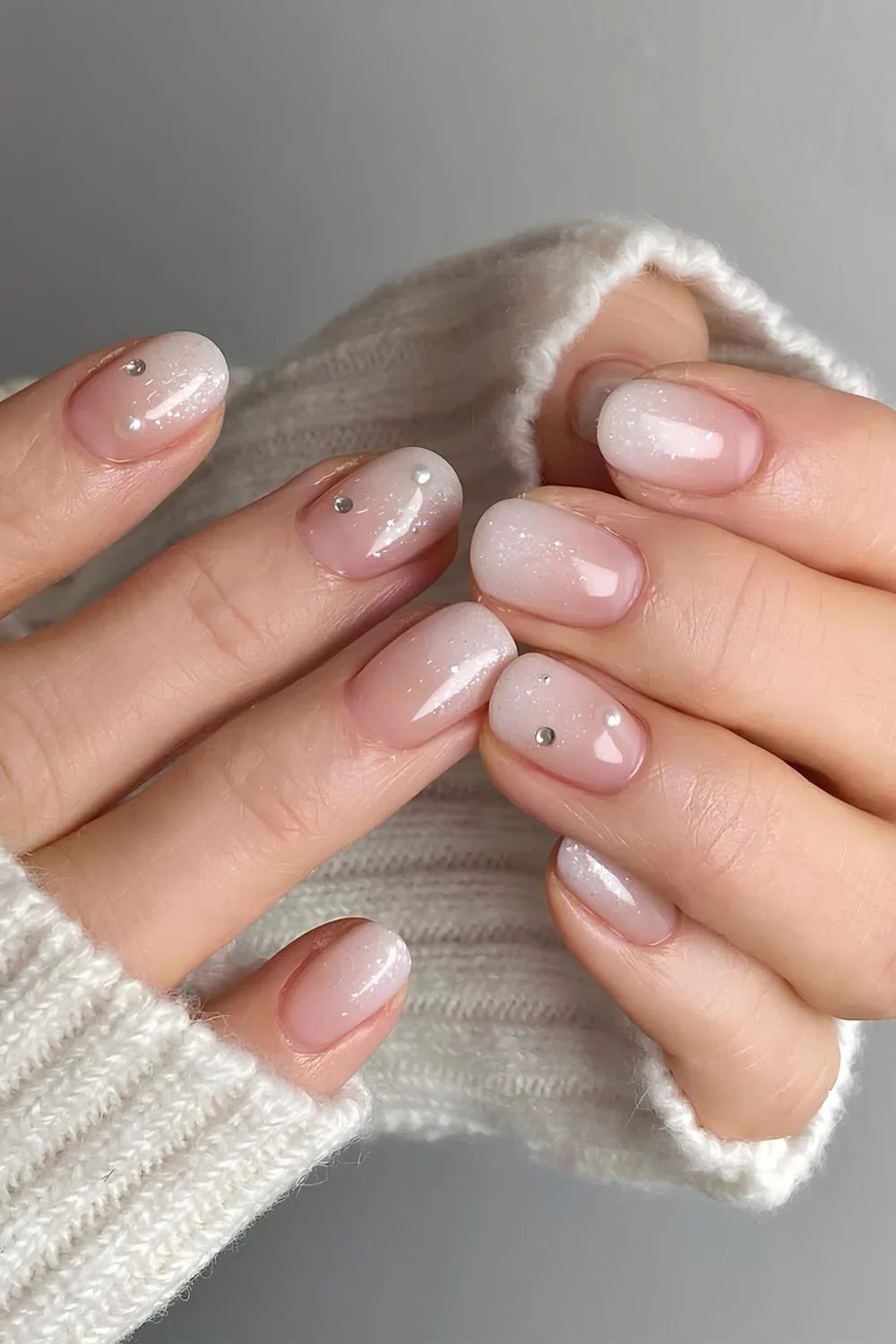 Frosty white ombre nails