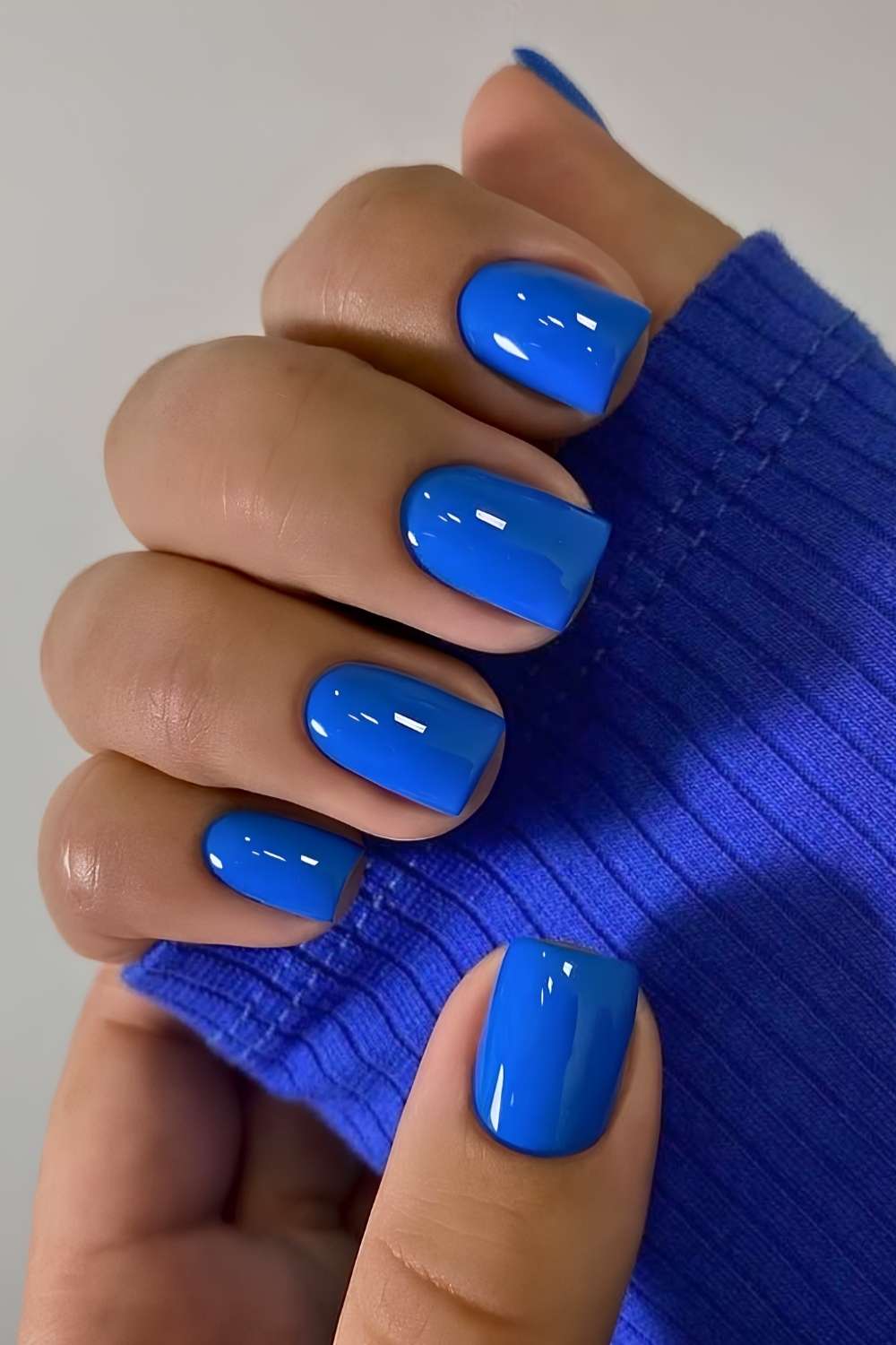 Full coverage royal blue nails