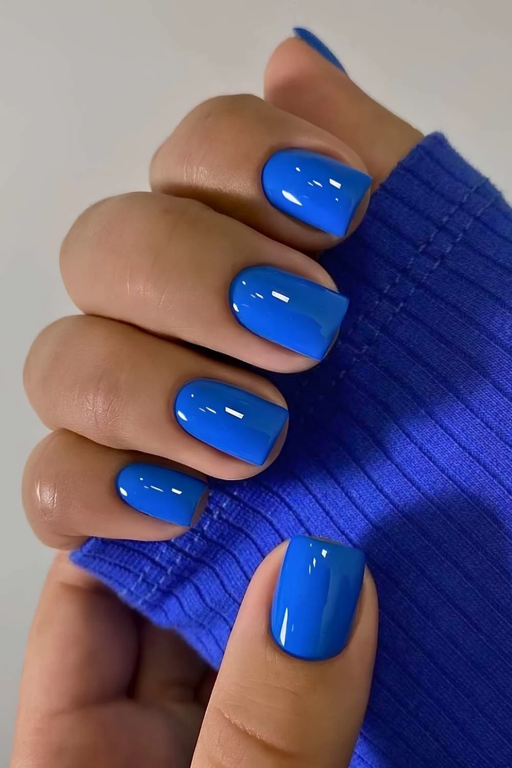 Full coverage royal blue nails