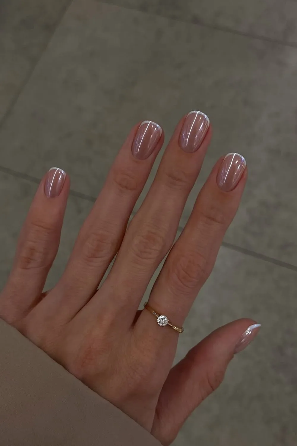 Glazed French tip nails