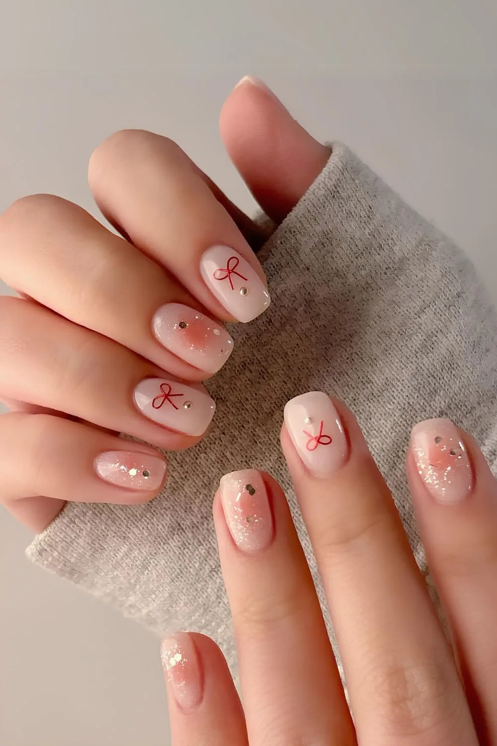 Korean-inspired pink coquette mani