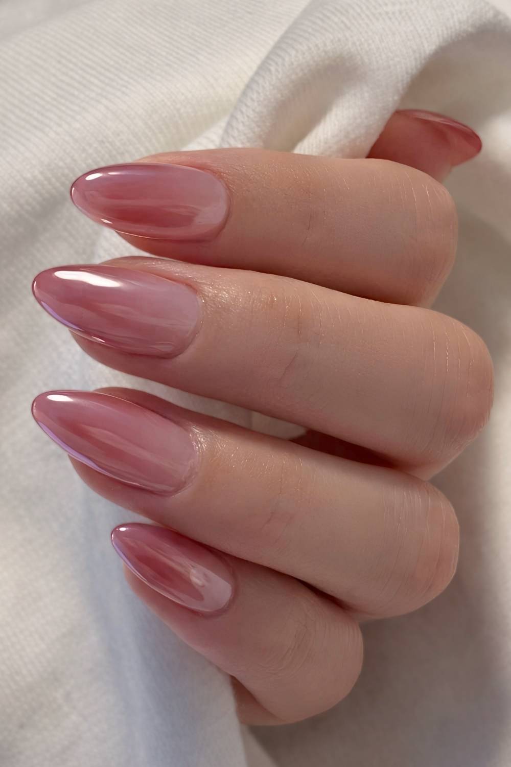 Mauve ombre chrome nails