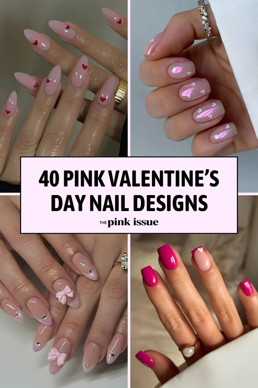 Pink Valentine's Day nail ideas Pinterest