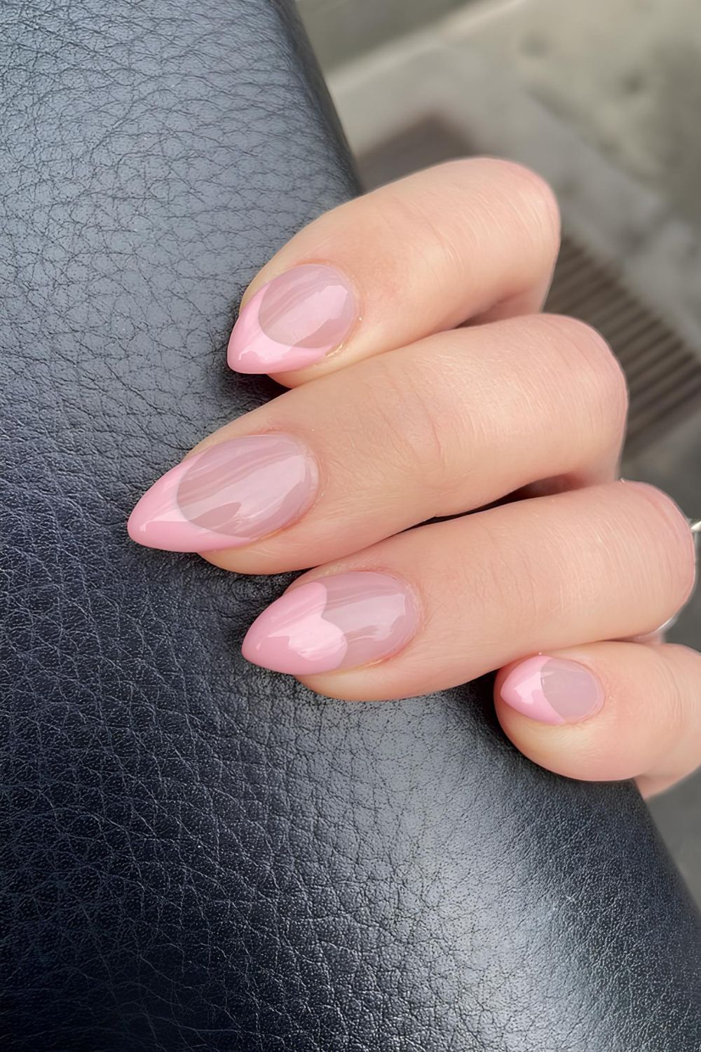 Pink tips with heart tip accents