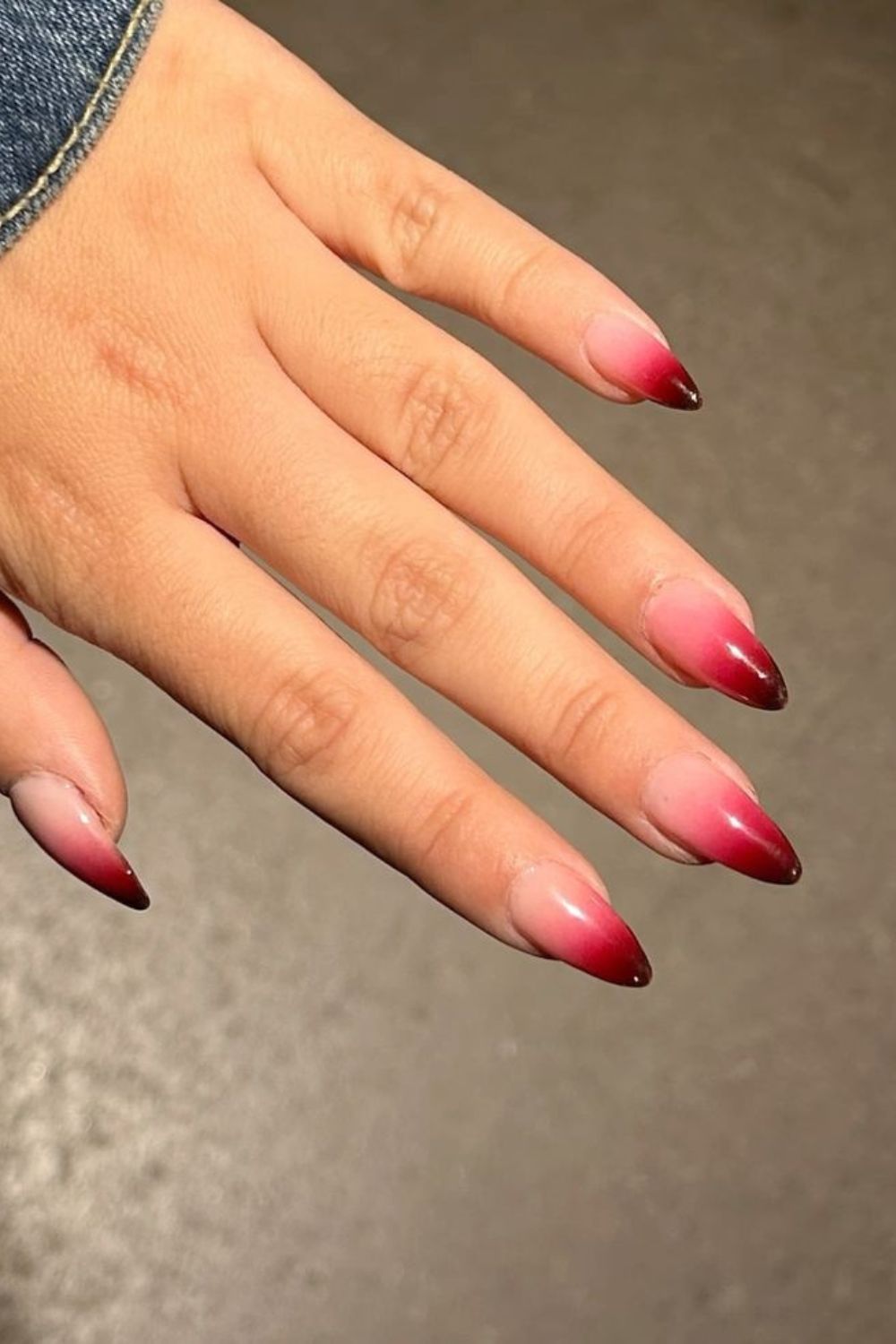 Red to Brown Ombre nails