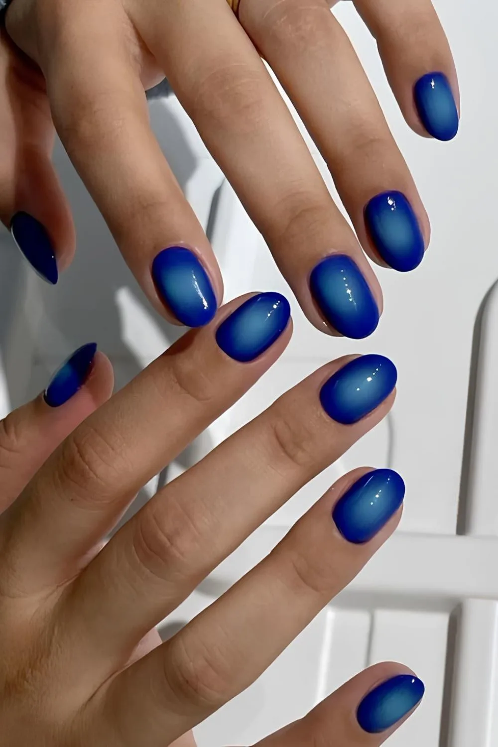 Royal blue aura nails