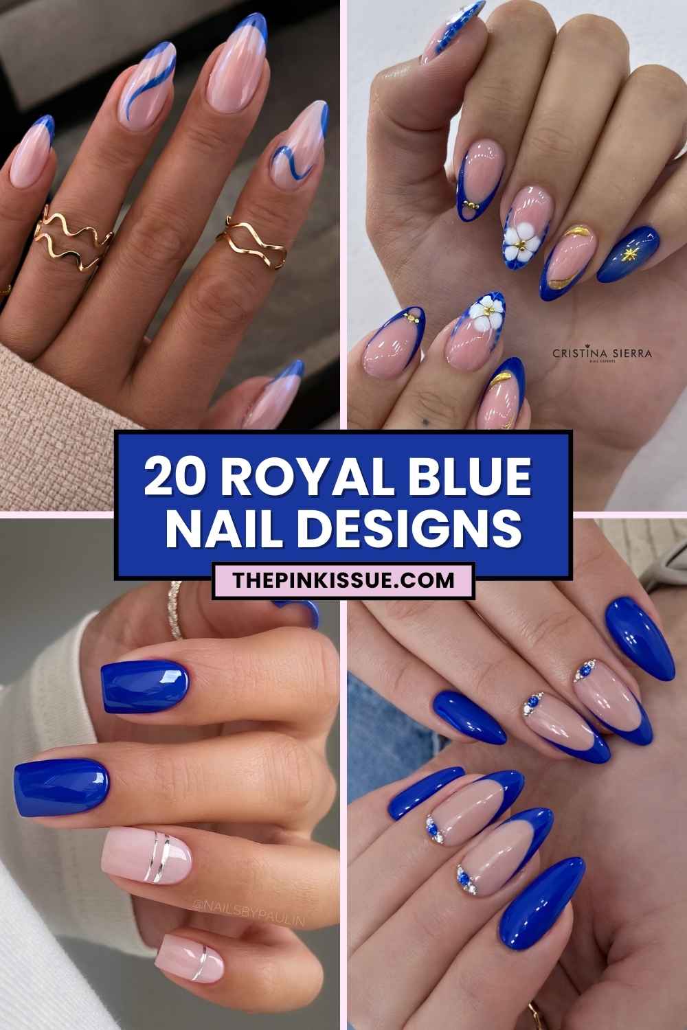 Royal blue nail designs Pinterest