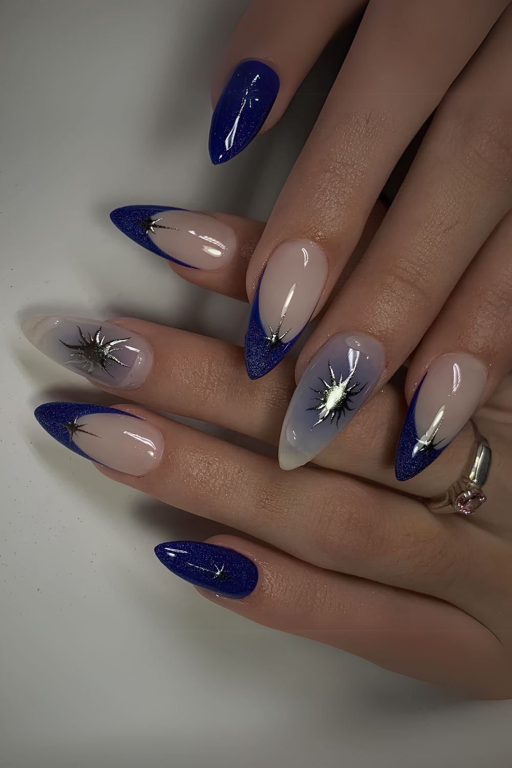 Sapphire blue mix and match mani