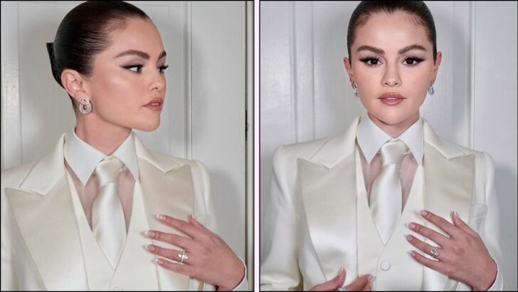 Selena Gomez’s Chic White-on-White French Nails Moment