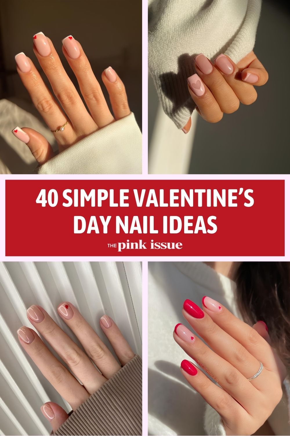 Simple Valentine's day nails pinterest