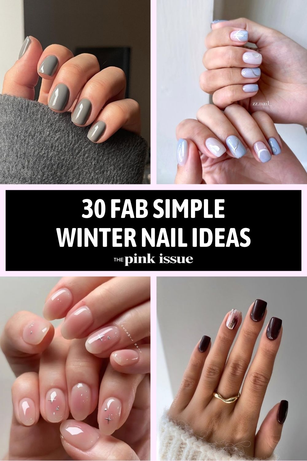 Simple winter nail ideas Pinterest